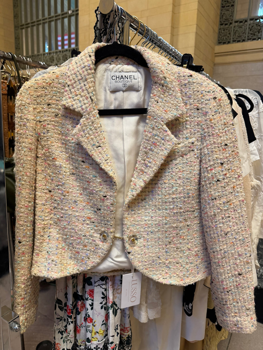 Chanel Tweed CC Logo Rainbow Muliticolor Blazer