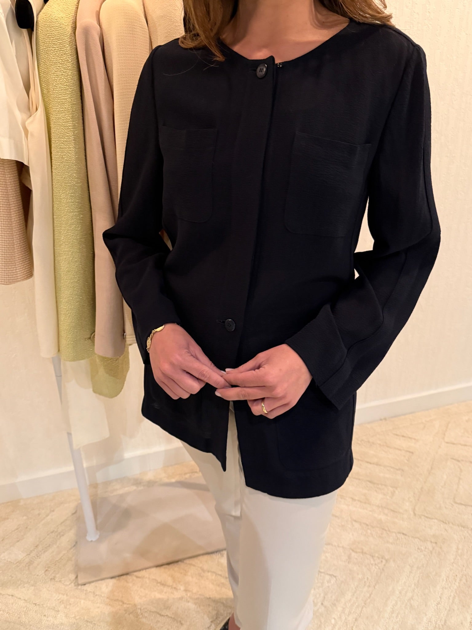 Chanel 1999 Blue Wool Blazer / Top FR38