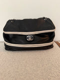 Chanel Black Perforated Zip Flap