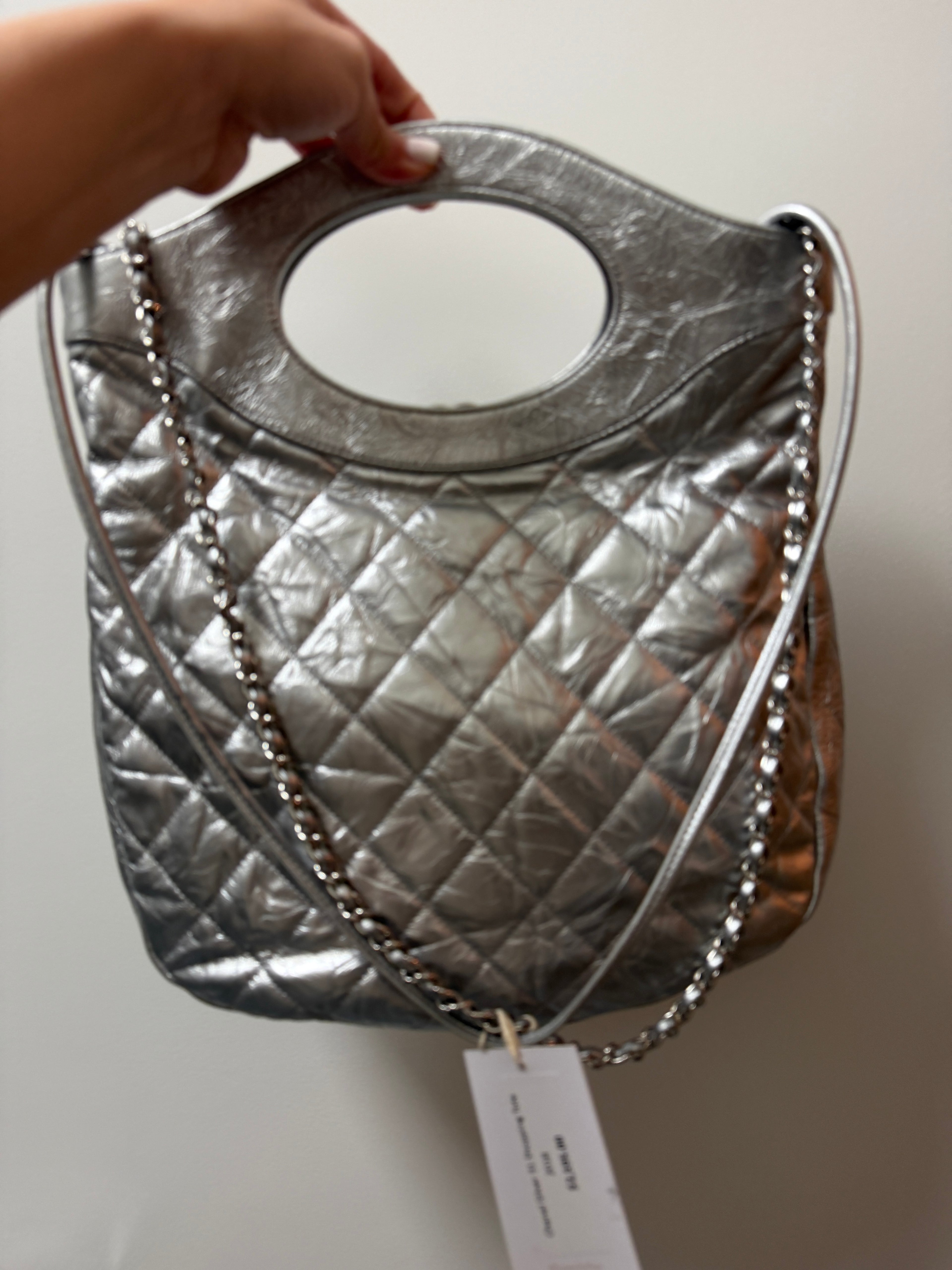 Chanel Silver 31 Shopping Tote
