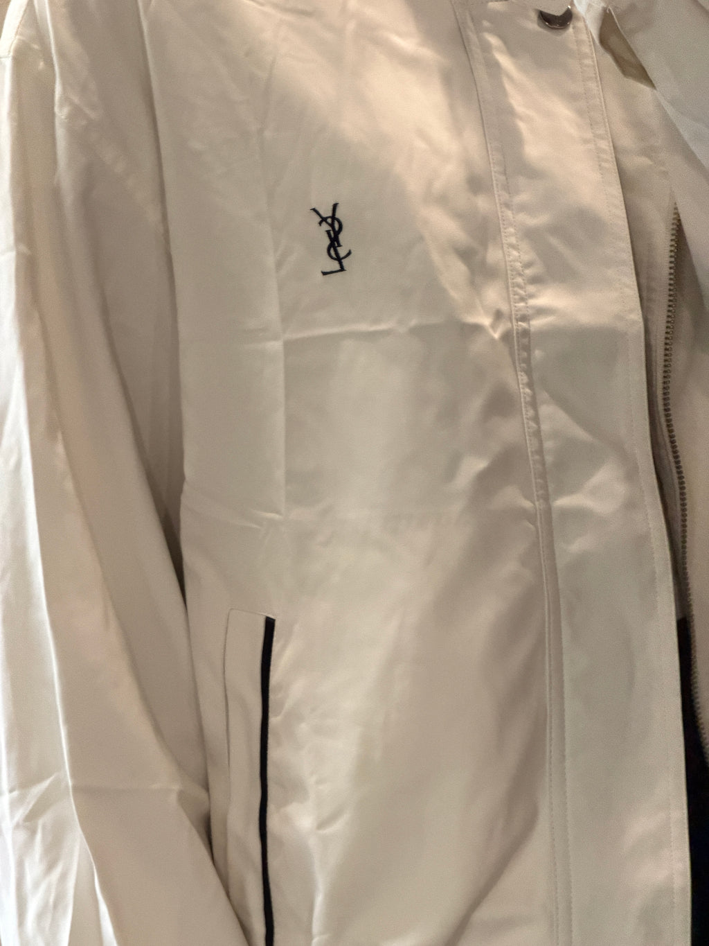 Saint Laurent Vintage Light Bomber Windbreaker White