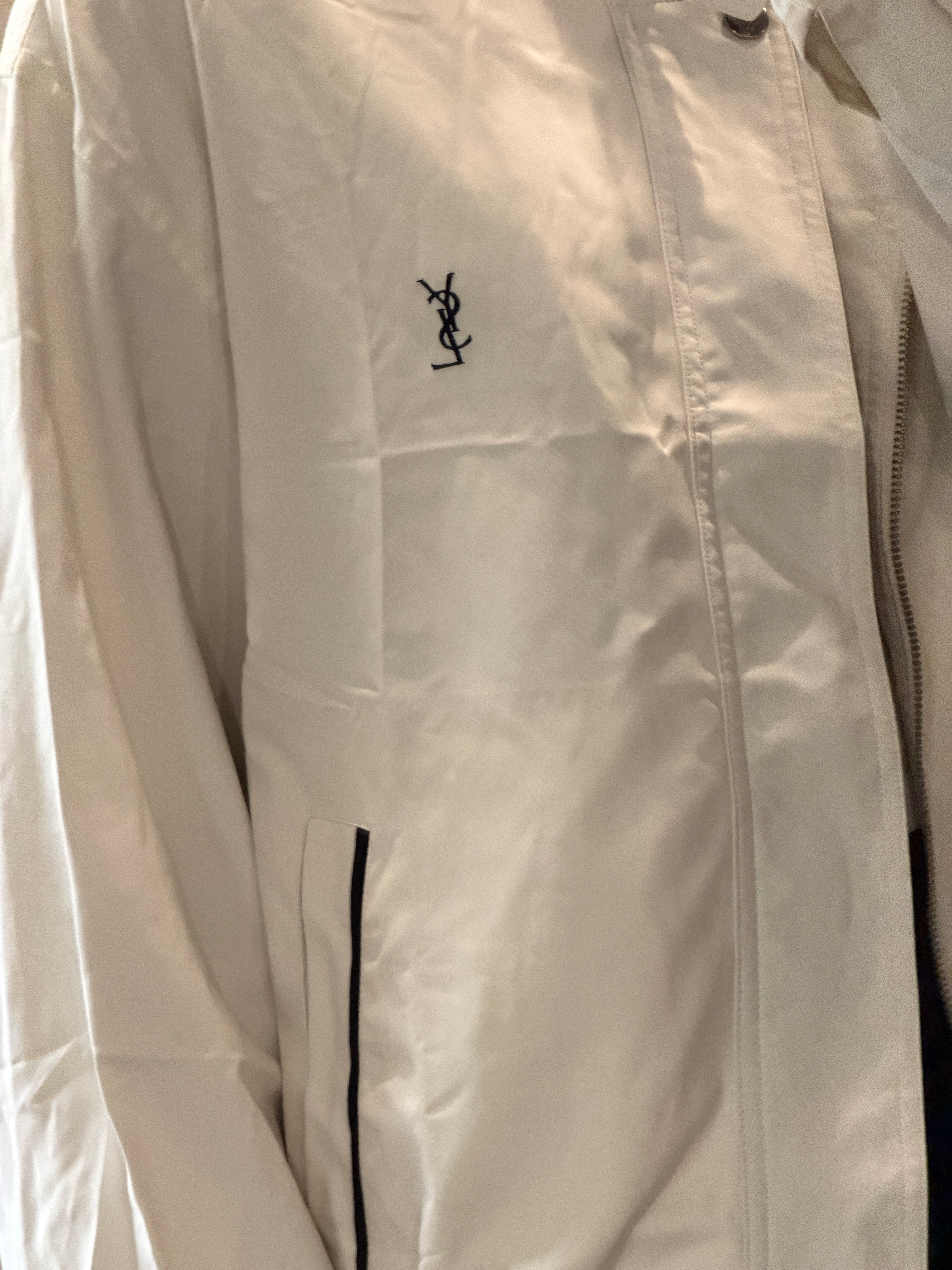 Saint Laurent Vintage Light Bomber Windbreaker White