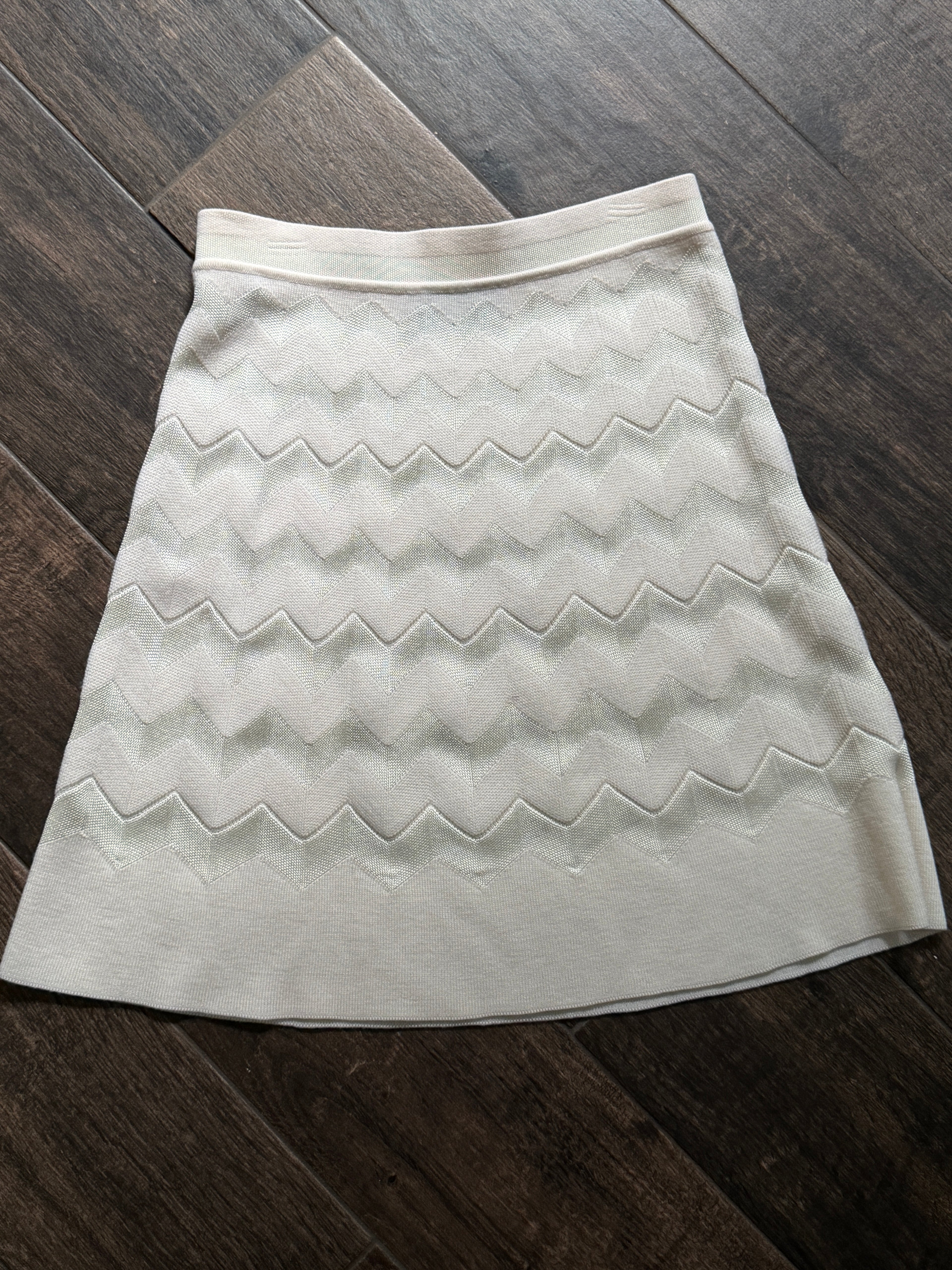Missoni Mini Zig Zag White Skirt