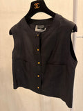 Chanel Black Gold Button Vest