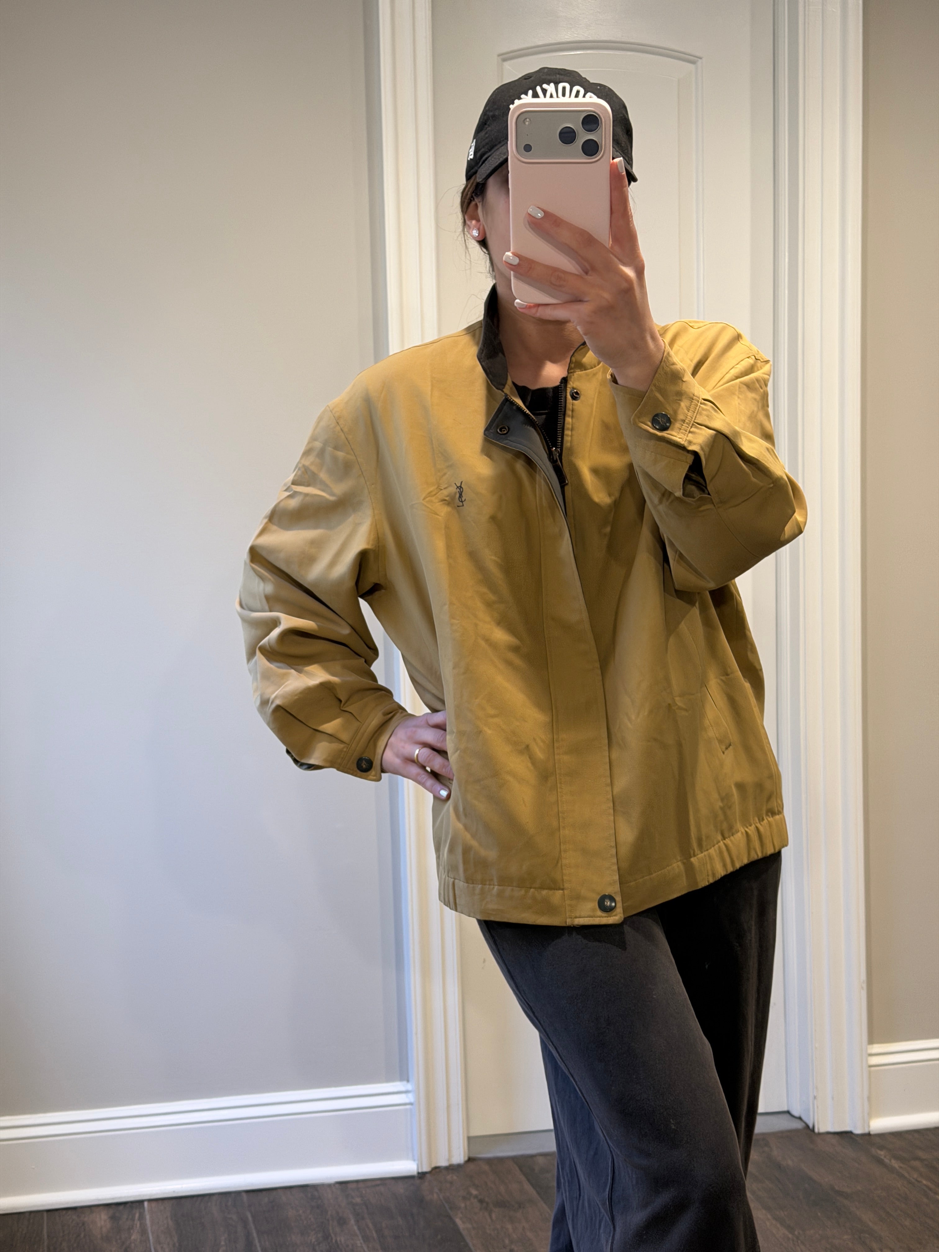 Saint Laurent Vintage Beige Bomber Windbreaker