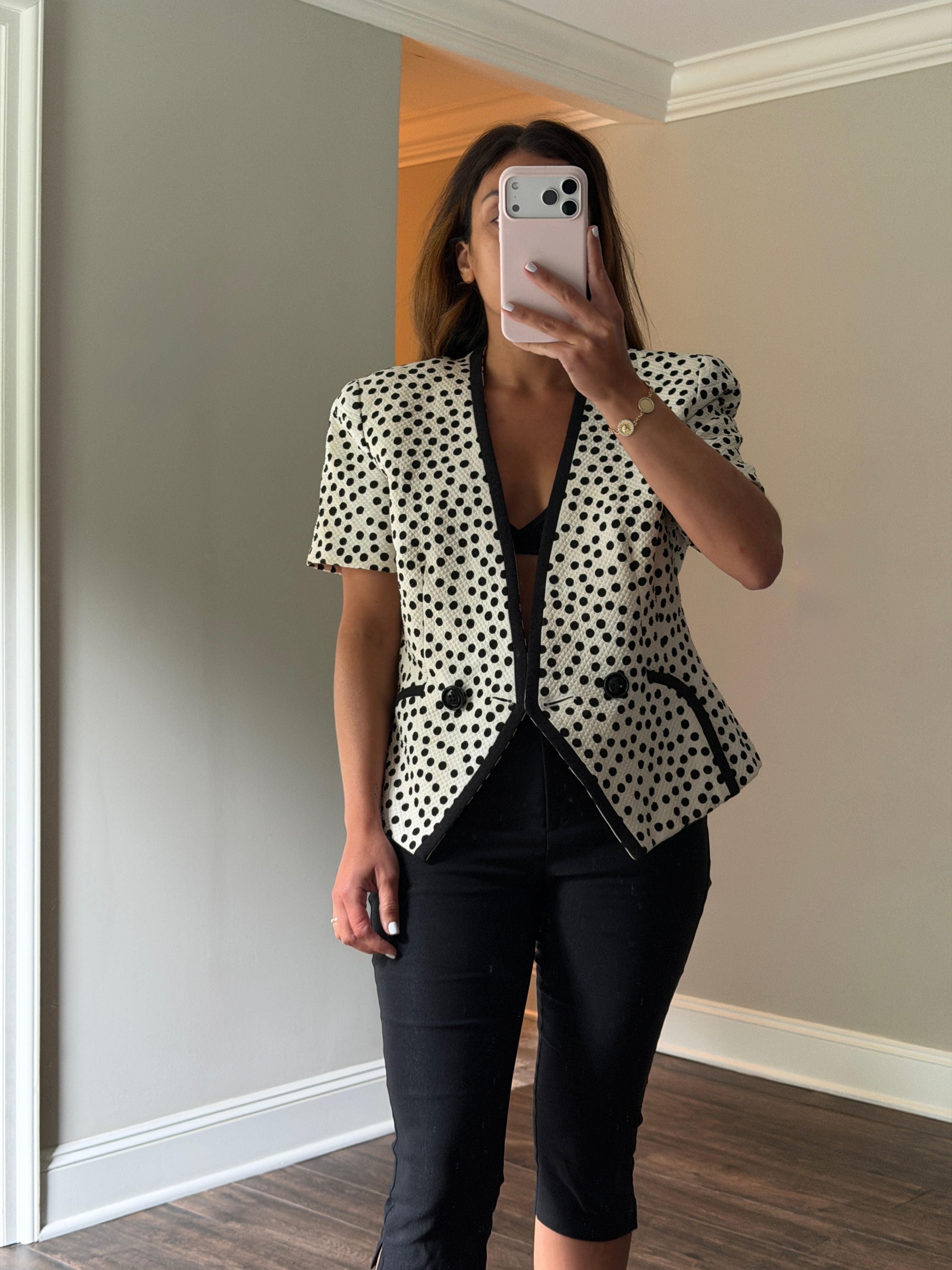Christian Dior Polka Dot short sleeve blazer