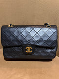Chanel Classic Small Double Flap Bag Black Lambskin 24K Gold Hardware 1994–1996