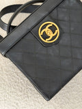 Chanel 90’s Black Lambskin Square Camera Vanity Bag with Strap