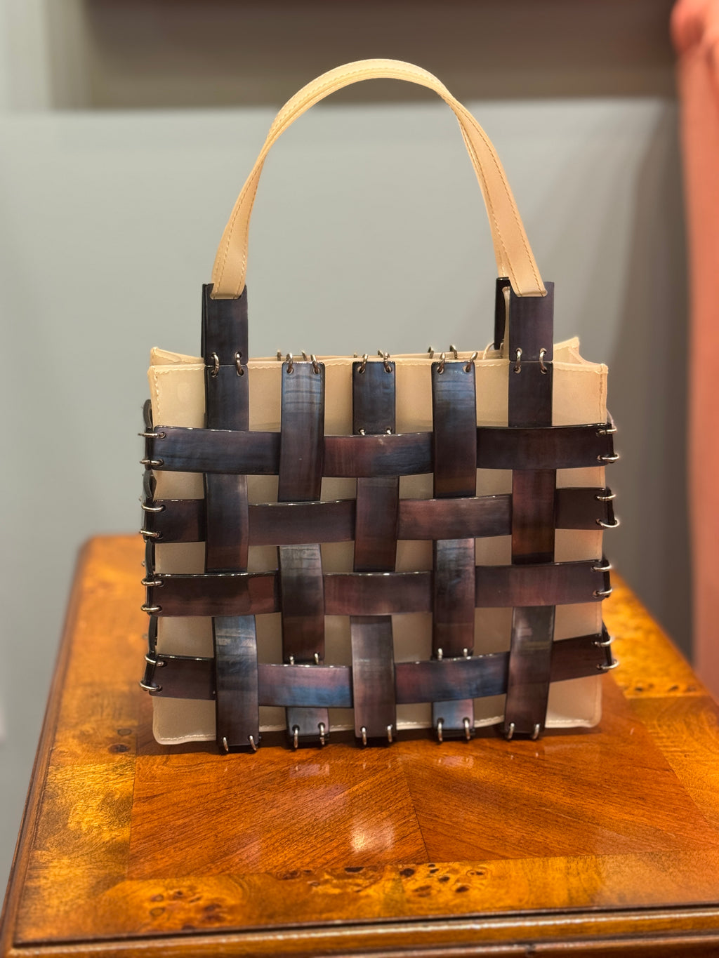 Bottega Veneta Mother of Pearl Top Handle Bag