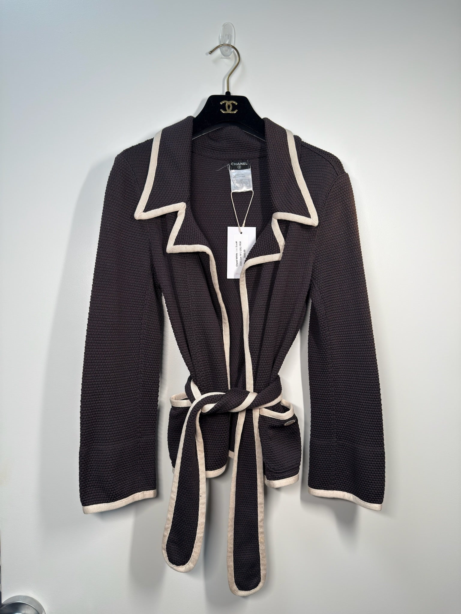 Chanel White Trim Blazer