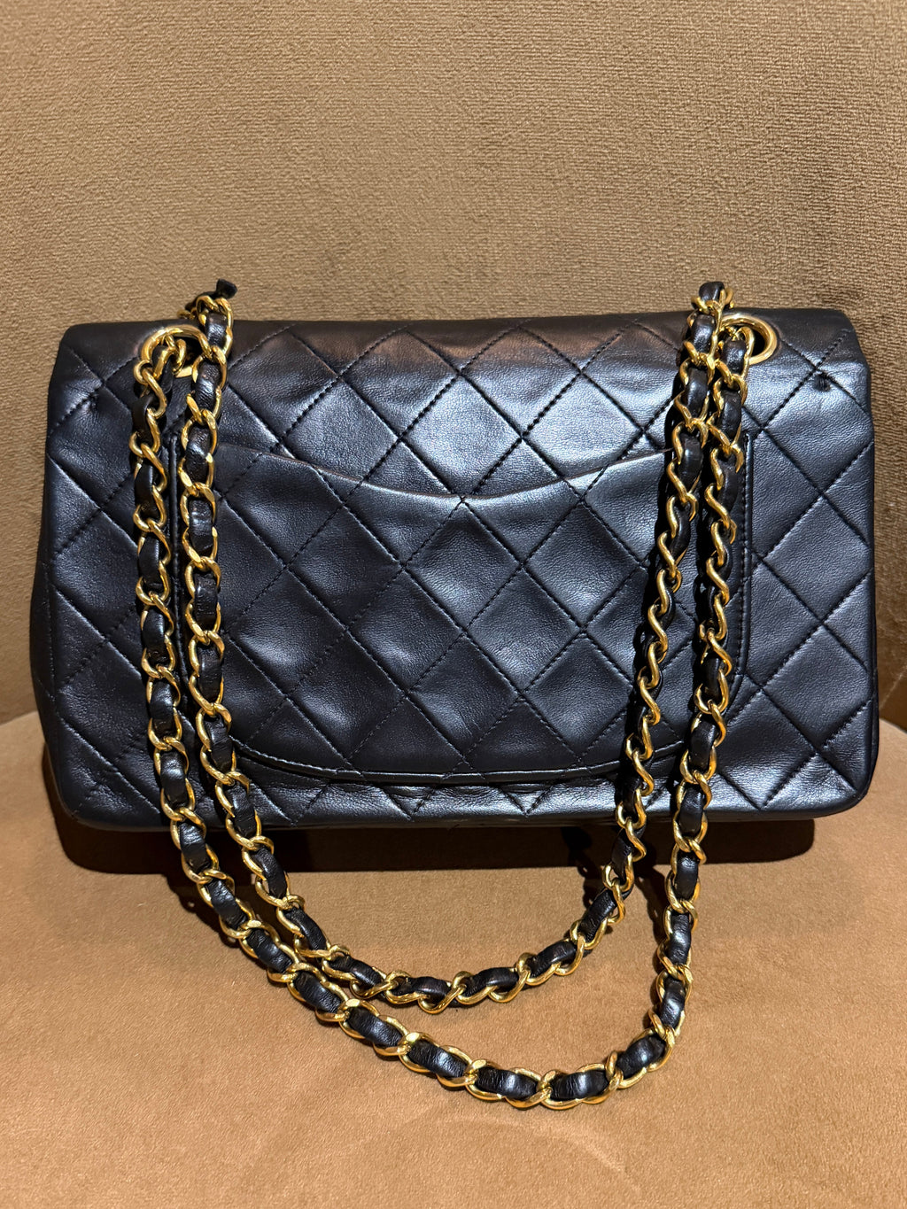 Chanel Classic Small Double Flap Bag Black Lambskin 24K Gold Hardware 1994–1996
