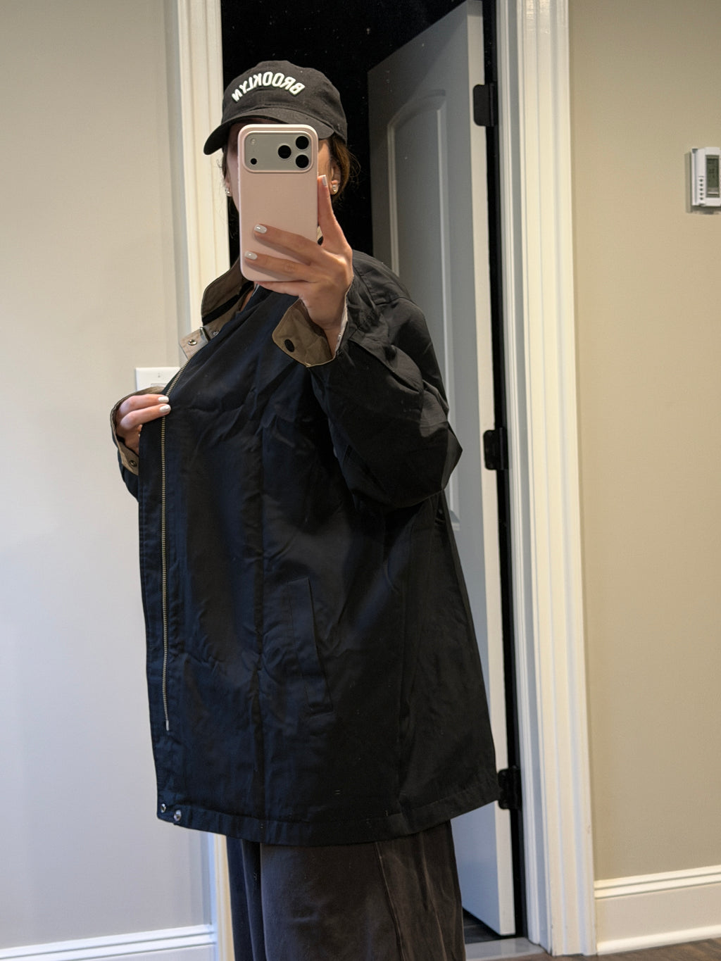 Saint Laurent Vintage Reversible Black / Beige Bomber Windbreaker UNISEX