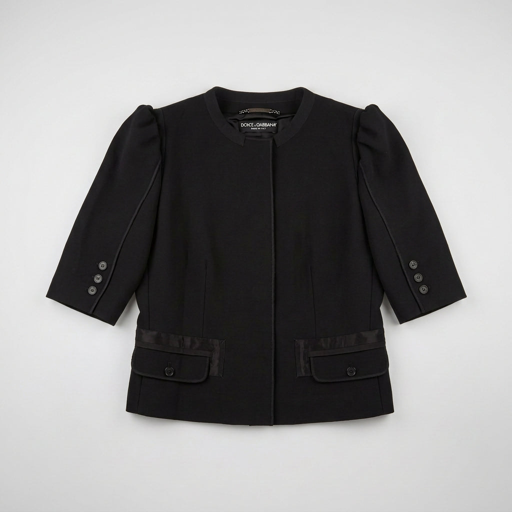 Dolce & Gabbana Black Short Sleeve Blazer