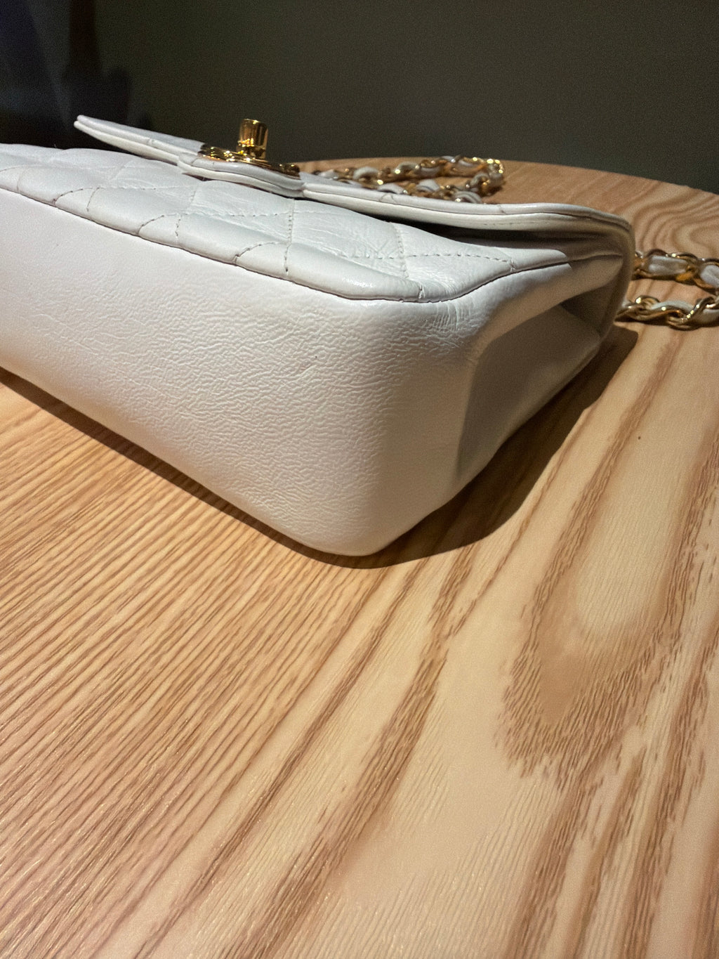 Chanel White Mini Round CC Flap  1987-1988