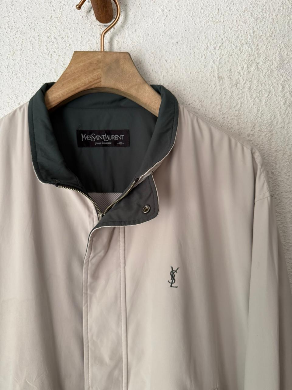 Saint Laurent YSL Green Khaki Windbreaker Bomber Jacket