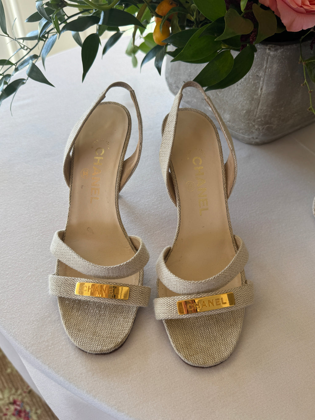 Chanel Raffia Sandals