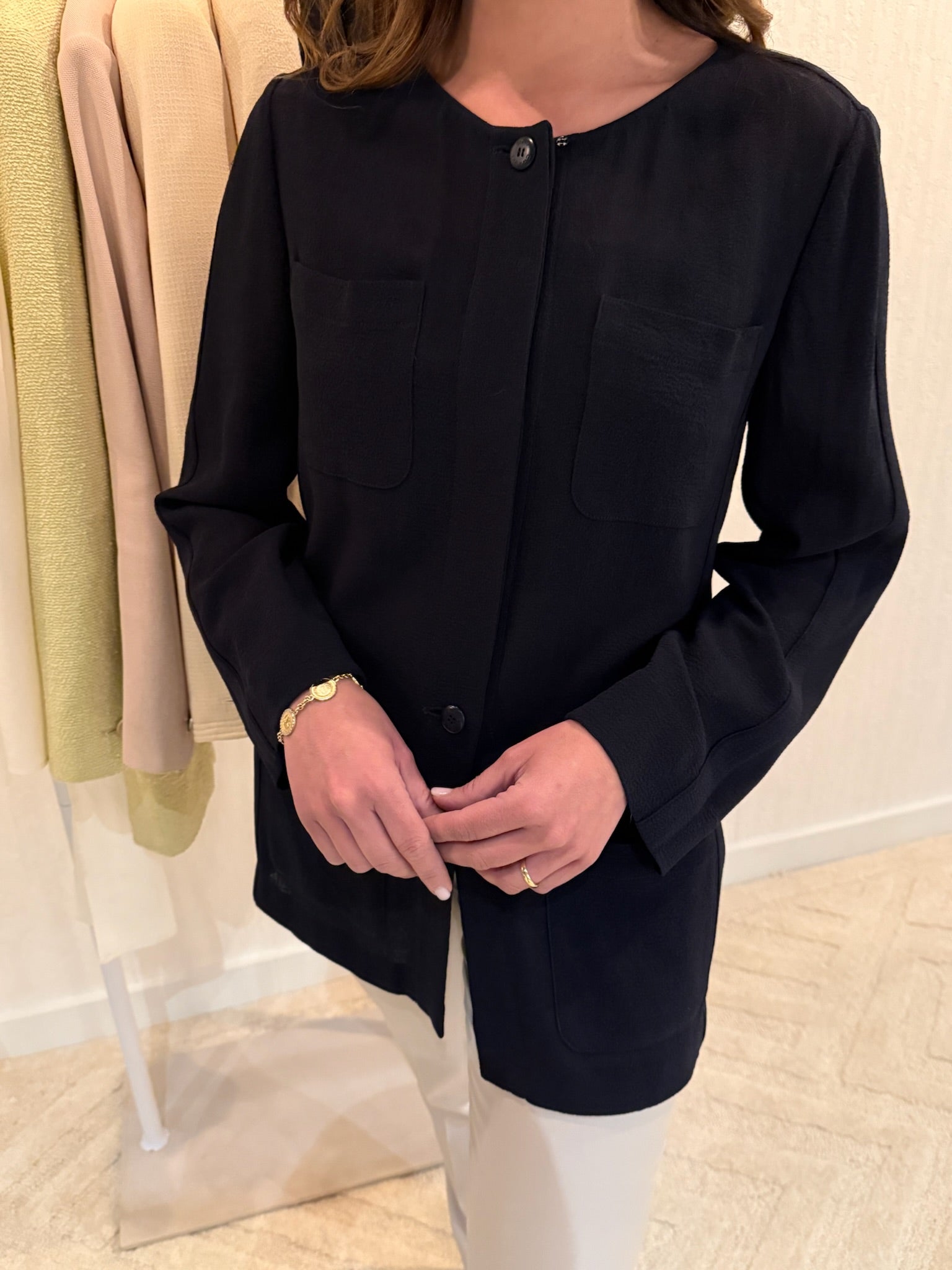 Chanel 1999 Blue Wool Blazer / Top FR38