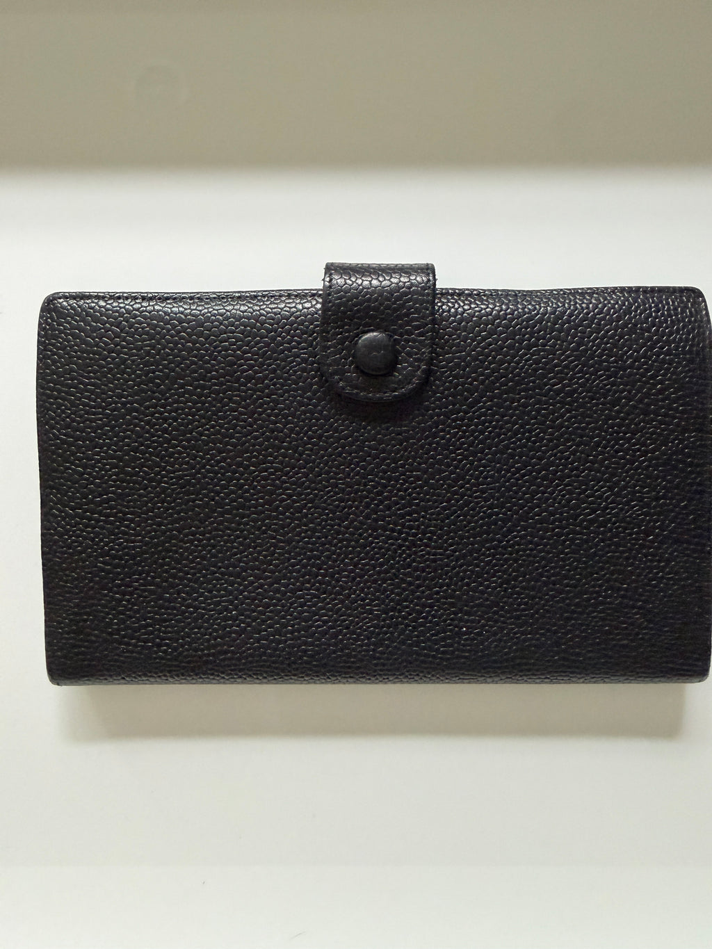 Chanel Black CC Logo French Caviar Leather Wallet