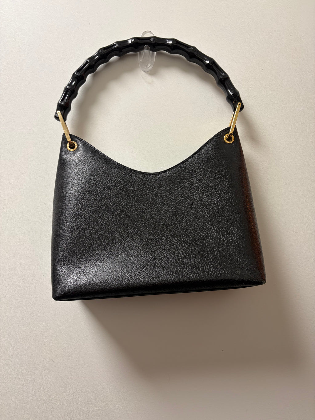 Gucci Bamboo Leather Handbag Black | Classic Bamboo Handle Bag