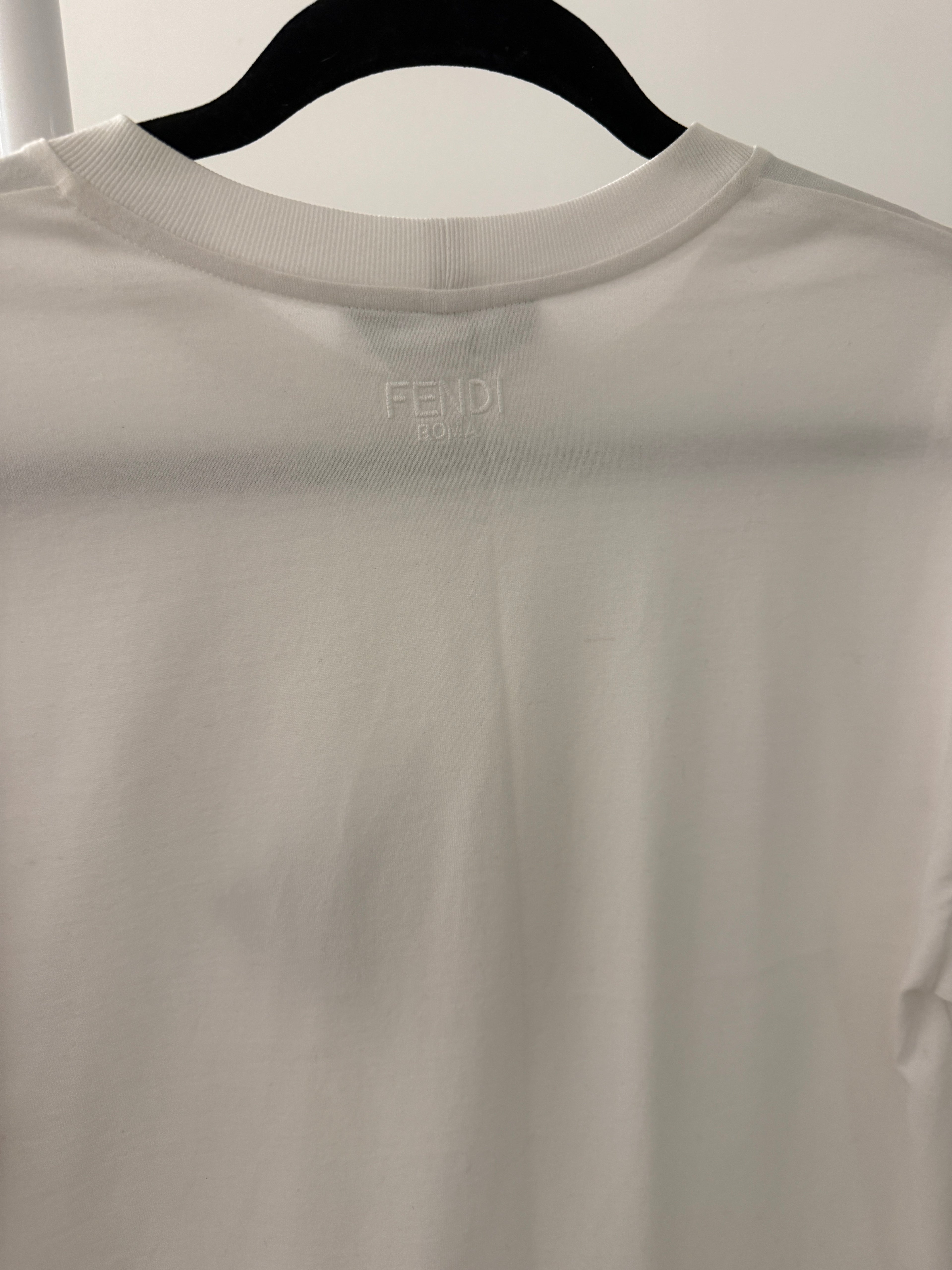 Fendi White Knitted Shirt Luxury Knit Top Size S