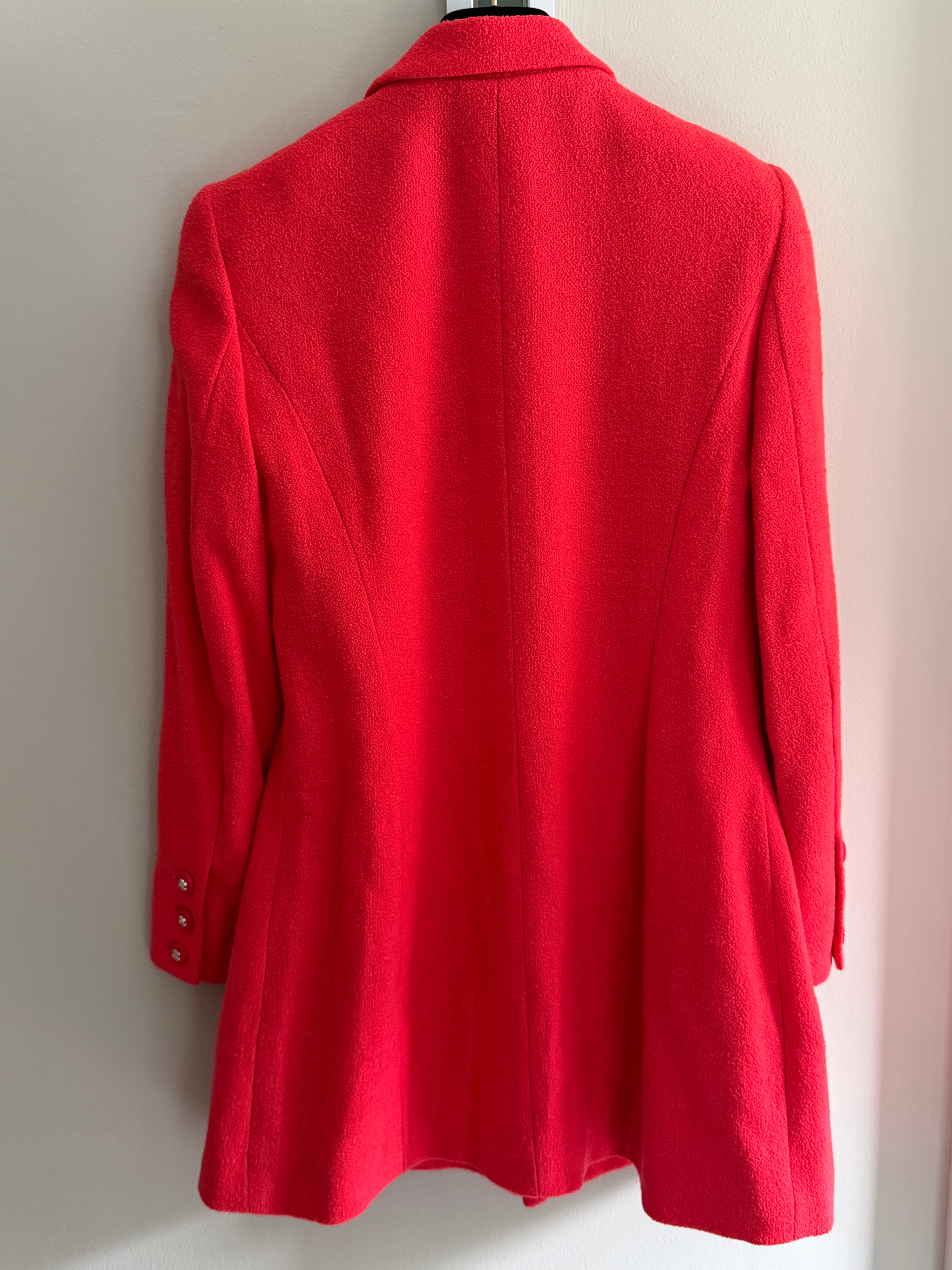 Chanel Vintage 1996 Red Tweed Boutique Blazer FR36
