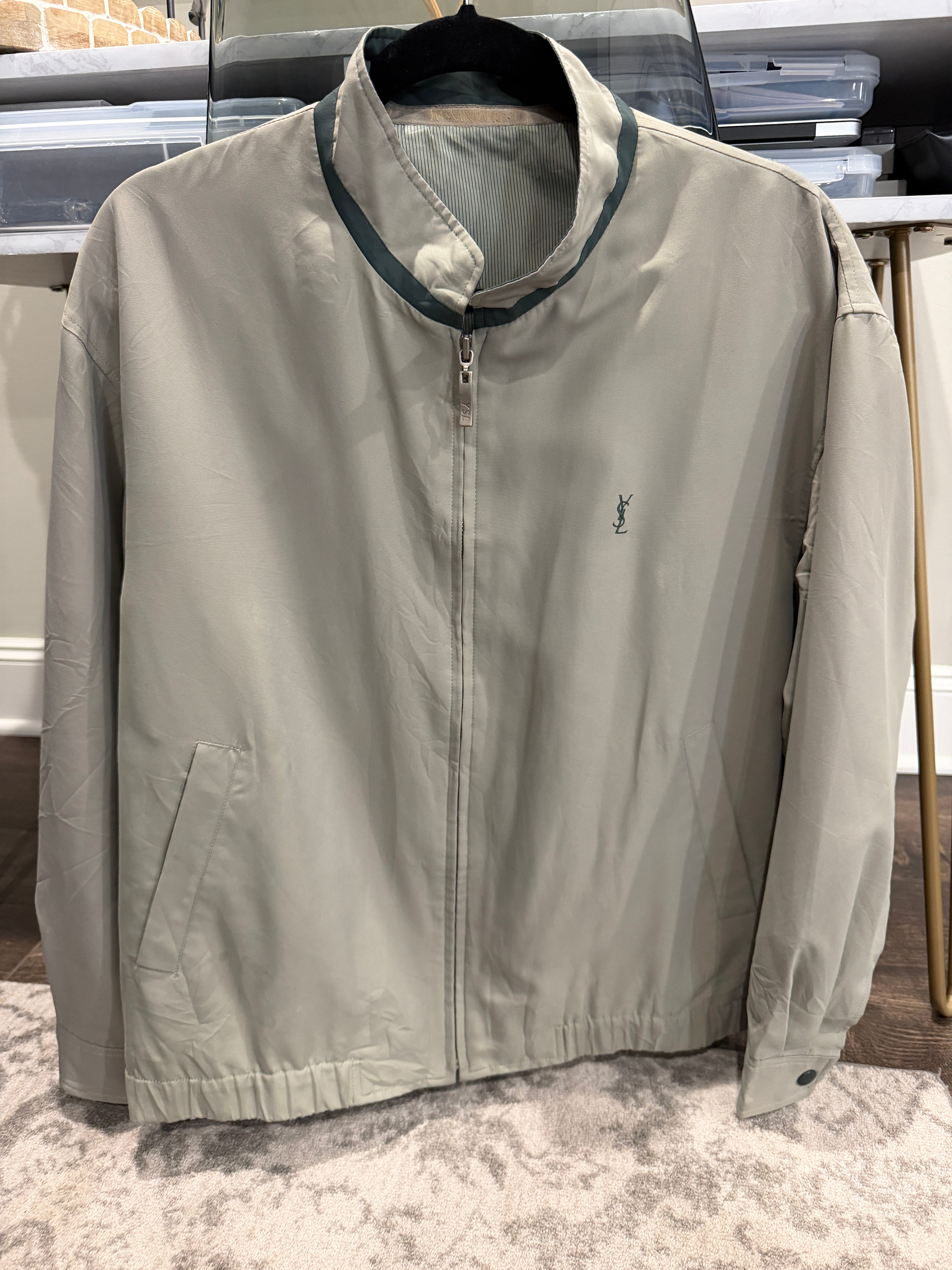 Saint Laurent Green Khaki Windbreaker Jacket