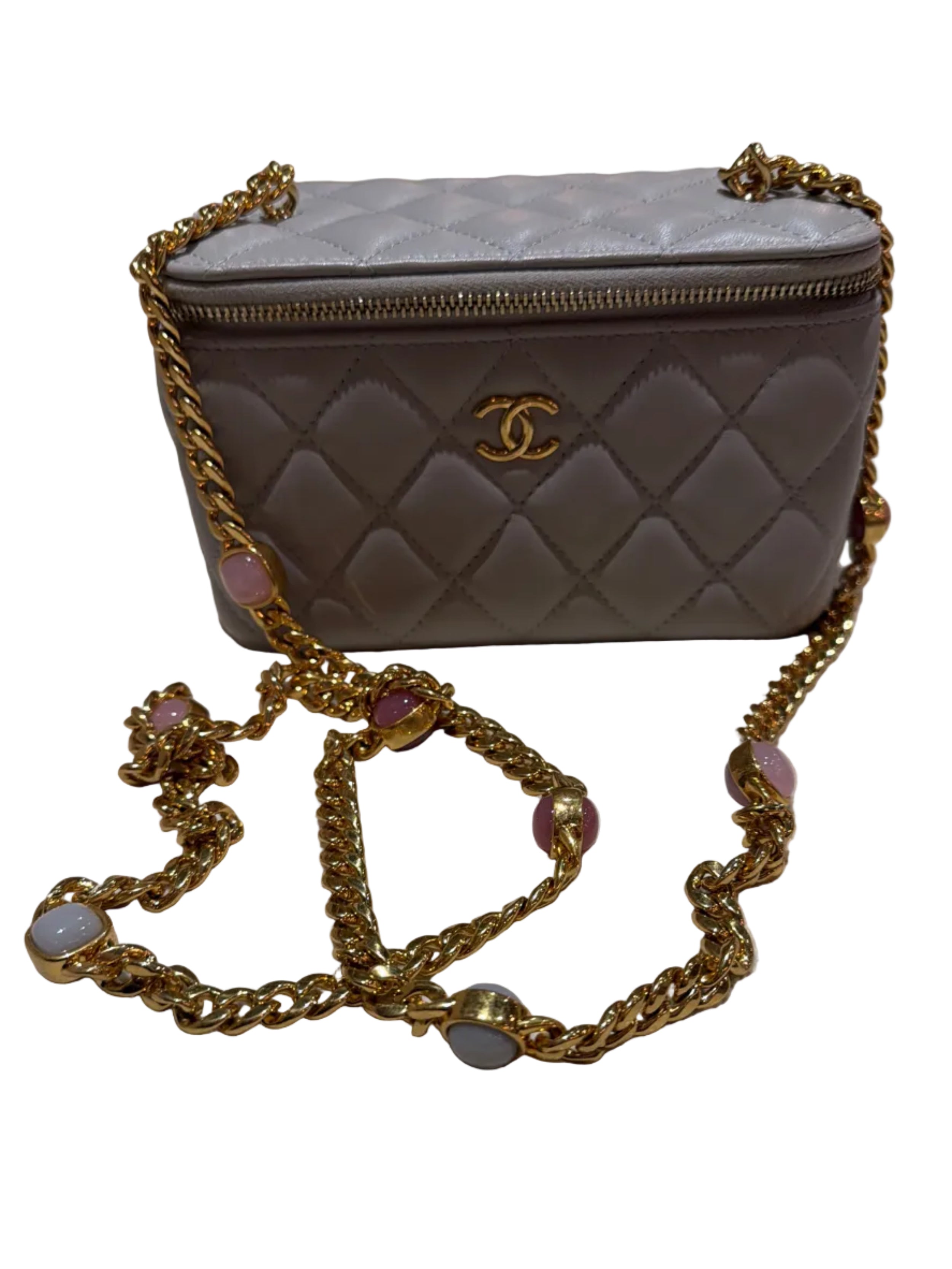 Chanel Lambskin Resin Chain Grey Vanity