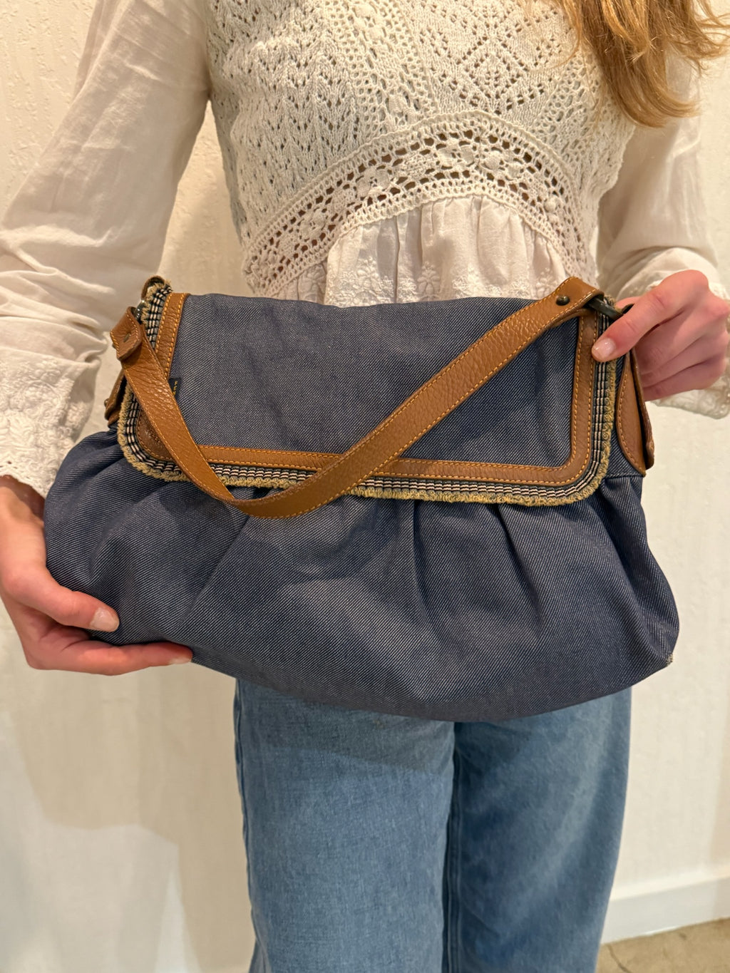 Fendi Large Denim Chef Baga