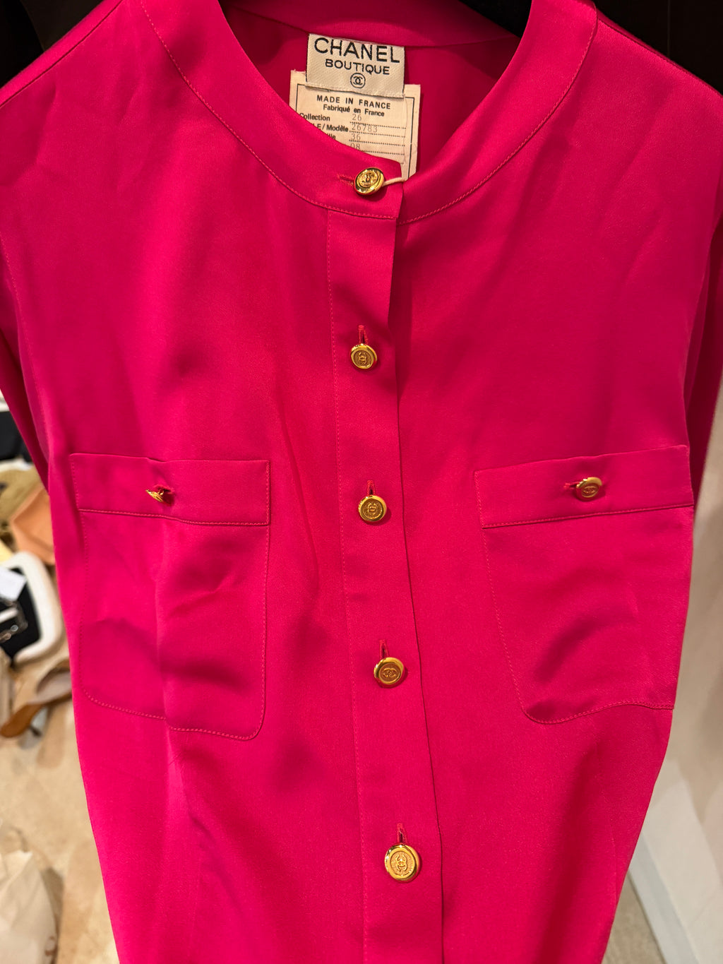 Chanel Fuscia  Button-Up Top