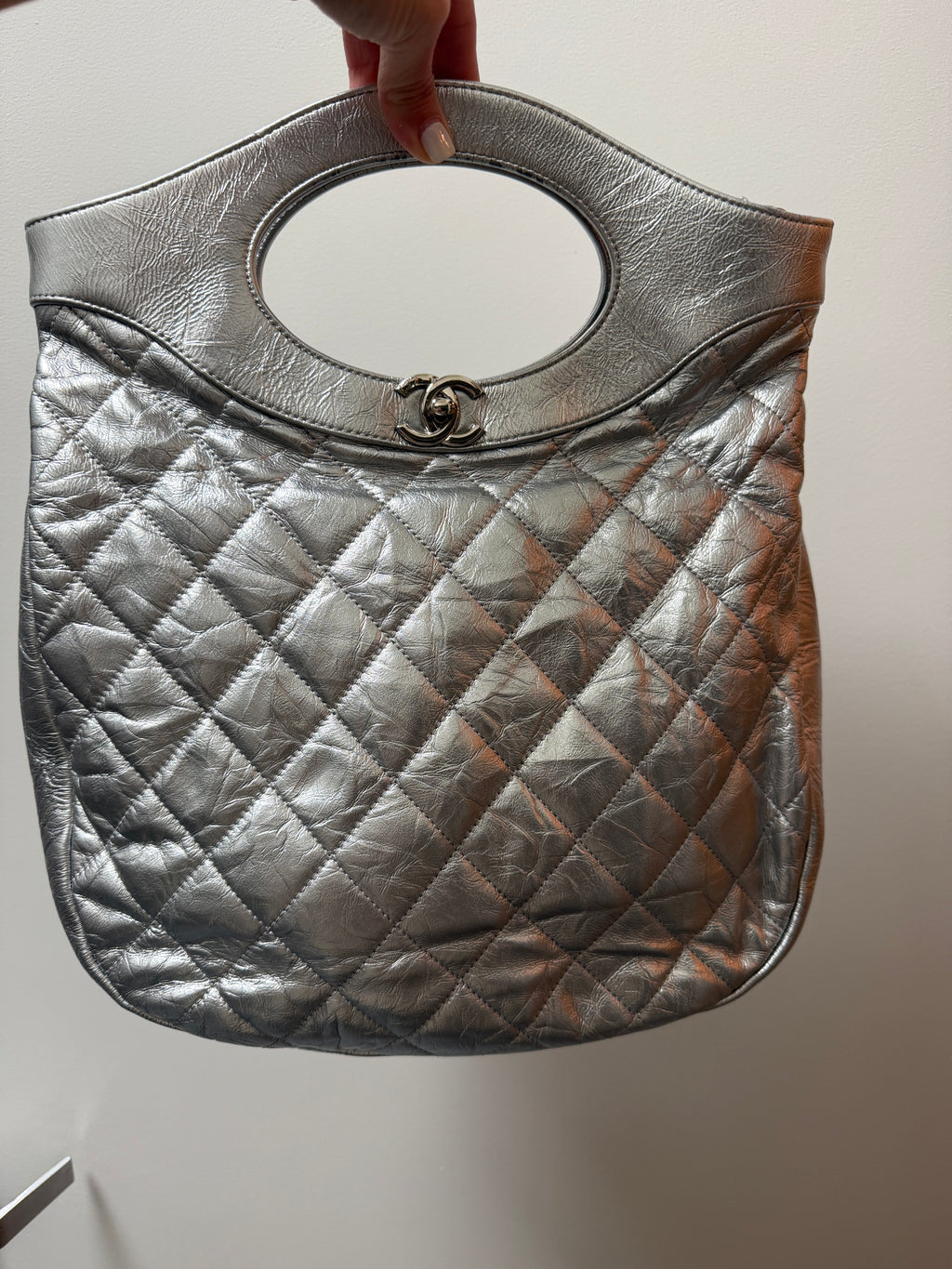 Chanel Silver 31 Shopping Tote