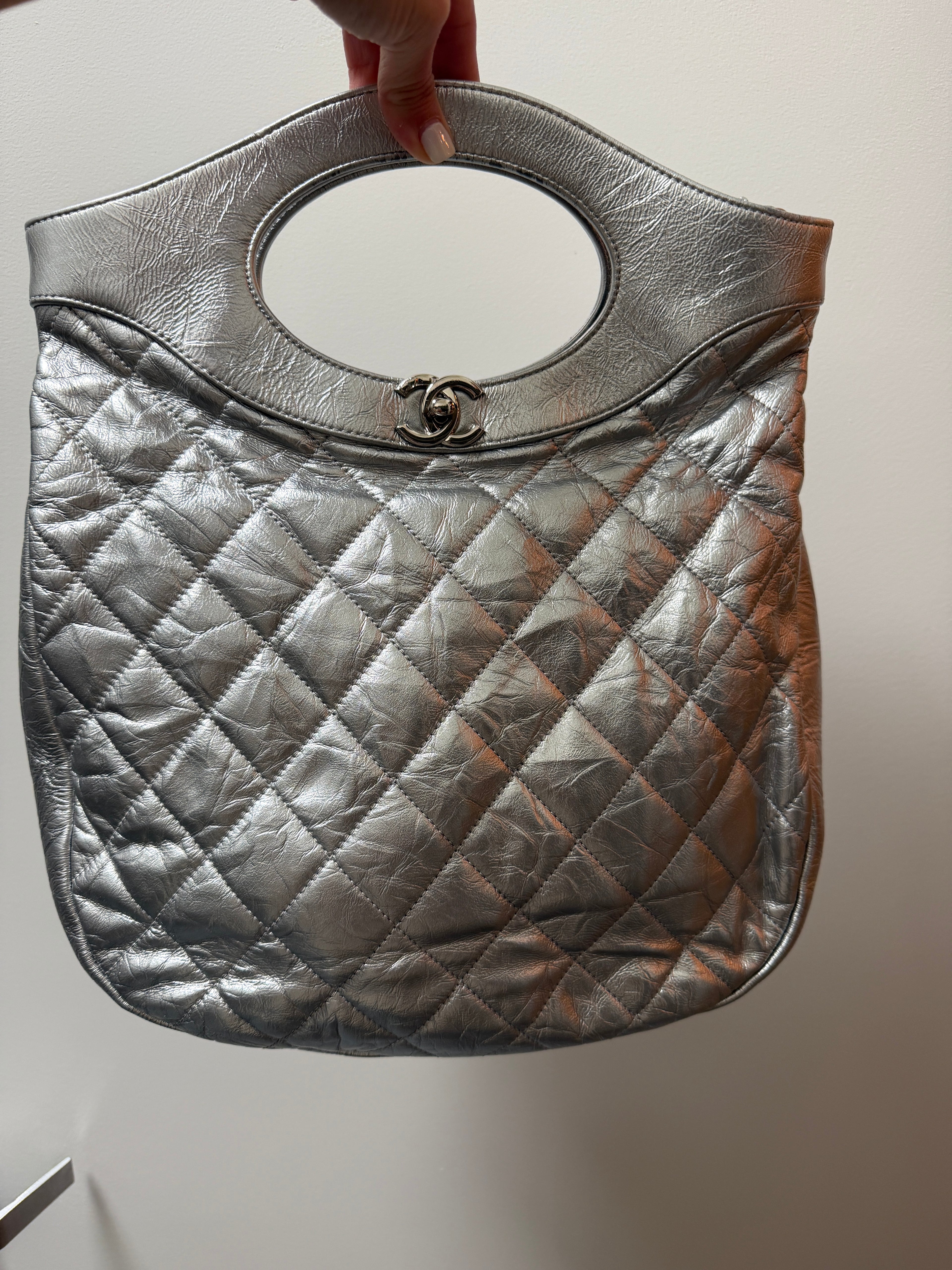 Chanel Silver 31 Shopping Tote