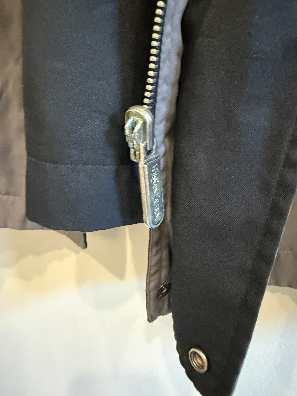 Yves Saint Laurent YSL Vintage Reversible Gray Black Bomber Windbreaker Jacket