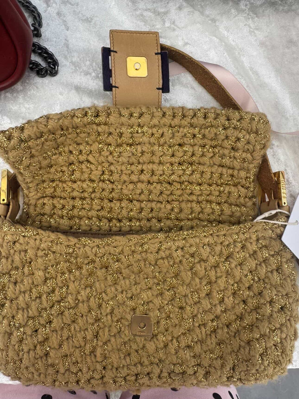 fendi Mamma Bucket Lame Knit