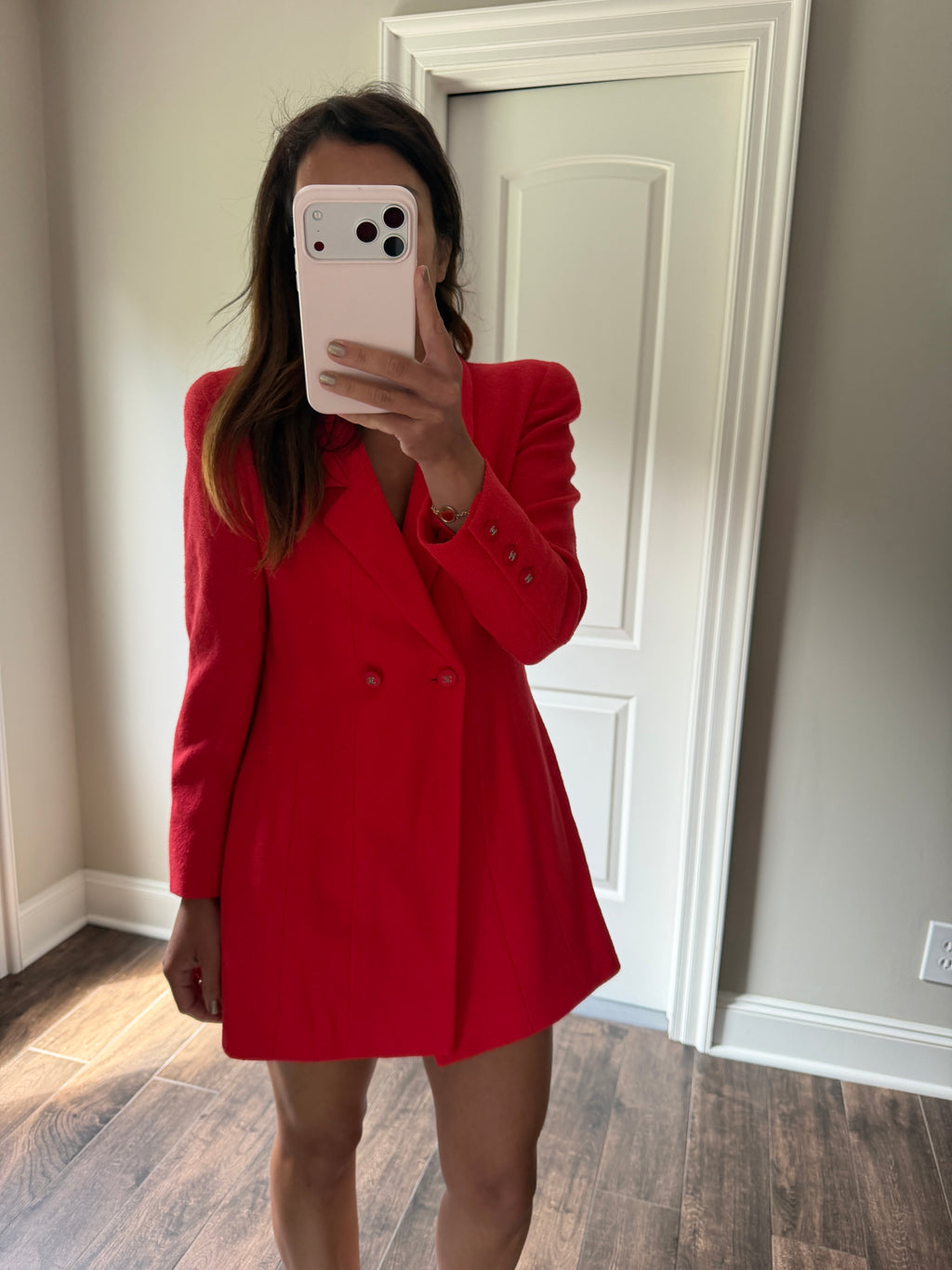 Chanel Vintage 1996 Red Tweed Boutique Blazer FR36