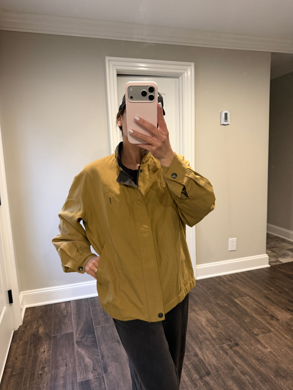Saint Laurent Vintage Beige Bomber Windbreaker
