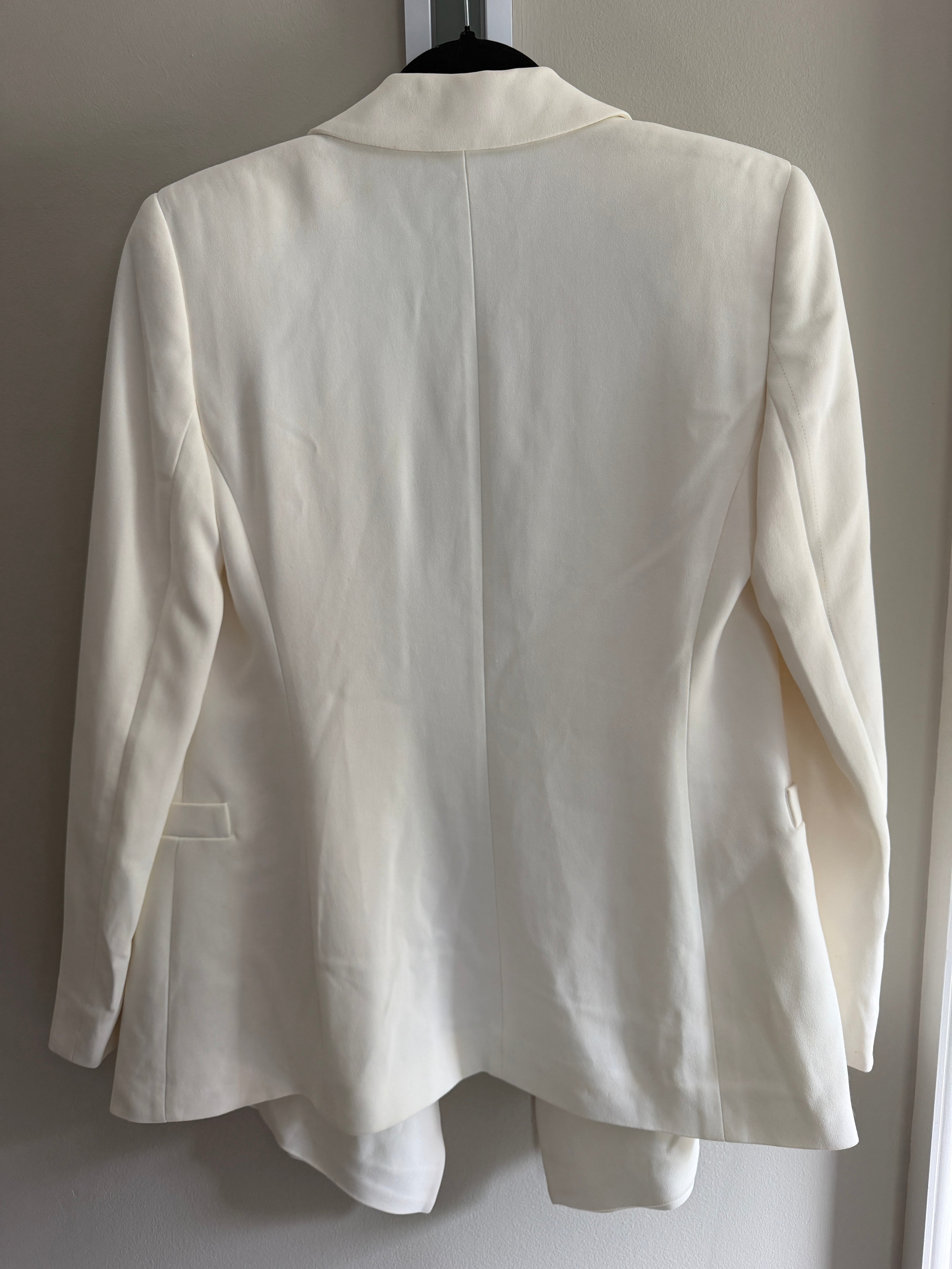 Escada Ivory Open Front Shawl Collar Blazer DE36 Tailored Designer Jacket