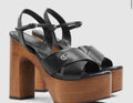 Gucci Platform Sandals Black Leather Size 36 Brand New in Box
