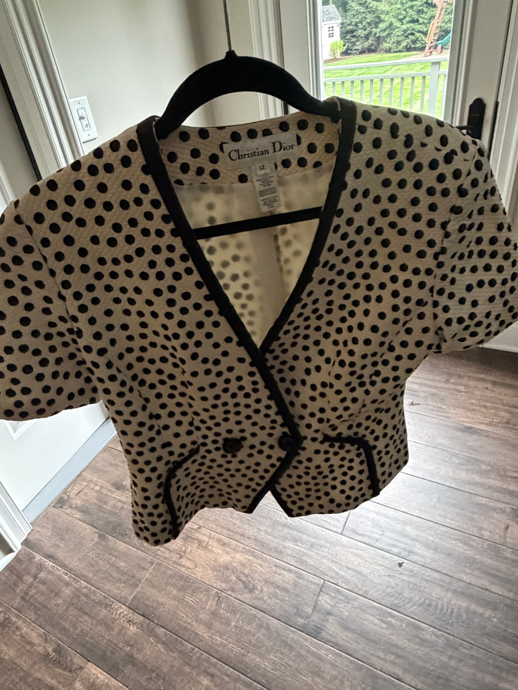 Christian Dior Polka Dot short sleeve blazer