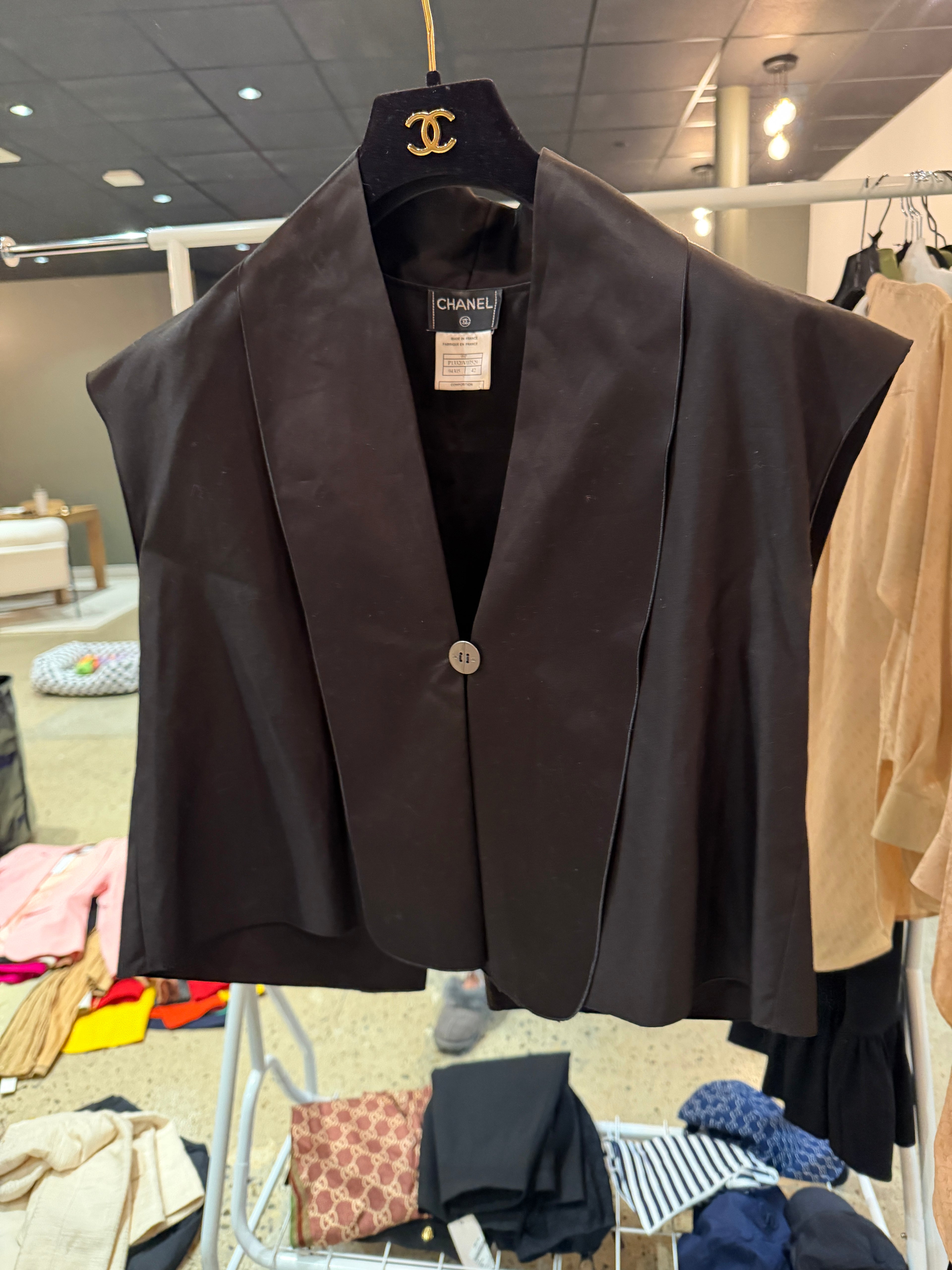 Chanel Black Button Vest