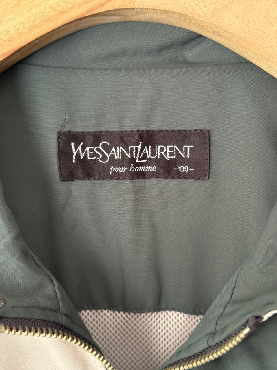Saint Laurent YSL Green Khaki Windbreaker Bomber Jacket