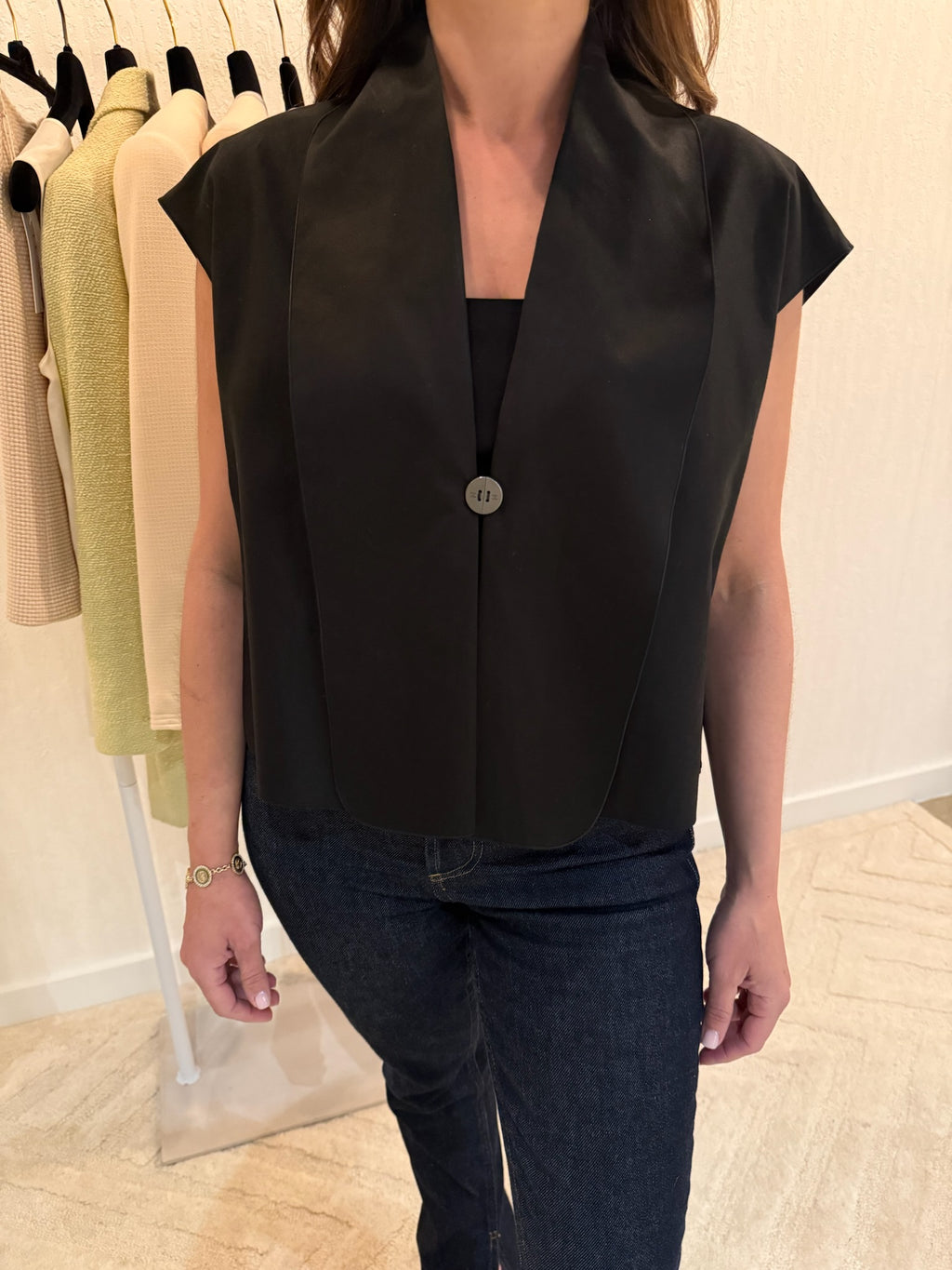 Chanel Black Button Vest