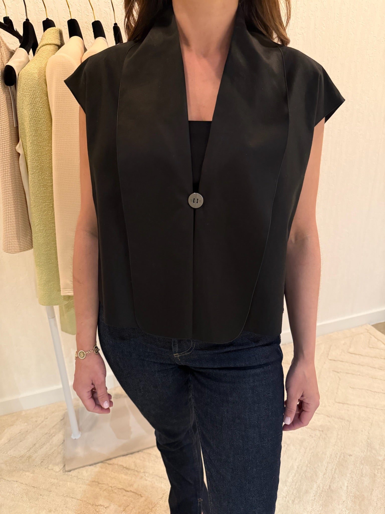 Chanel Black Button Vest