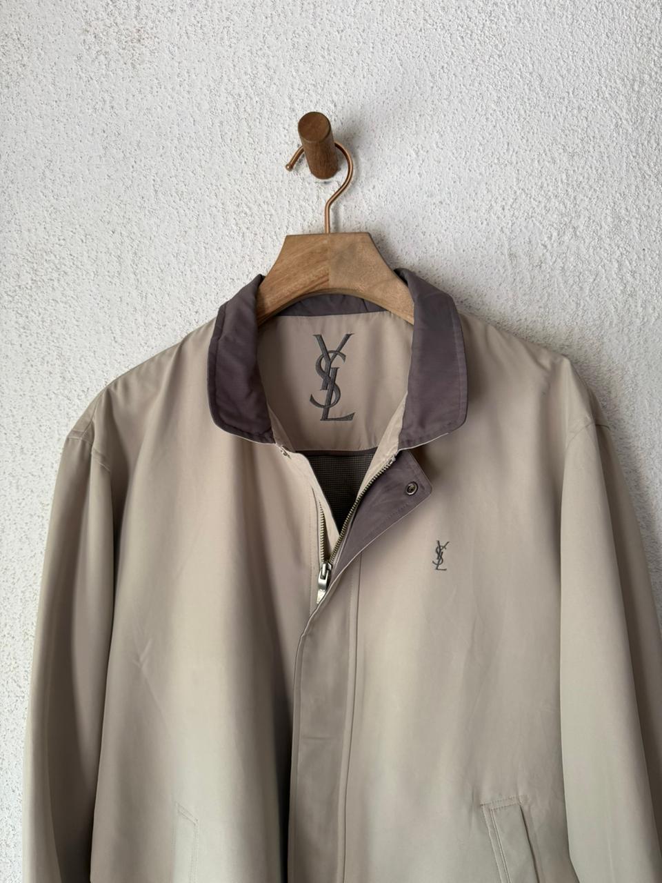 Saint Laurent YSL  Khaki Windbreaker Bomber Jacket