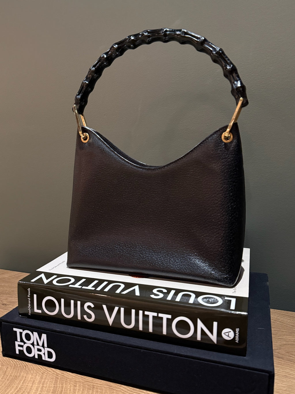 Gucci Bamboo Leather Handbag Black | Classic Bamboo Handle Bag