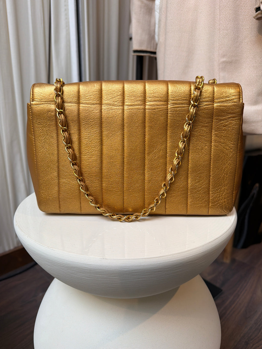 Chanel Rose Gold Verticle Bag