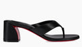 Christian Louboutin Janetonga 55 Black Leather Block Heel Sandals 38.5