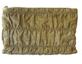Prada Gaufre Vintage Ruched Gold & Cream Check Clutch Bag Wristlet Made in Italy