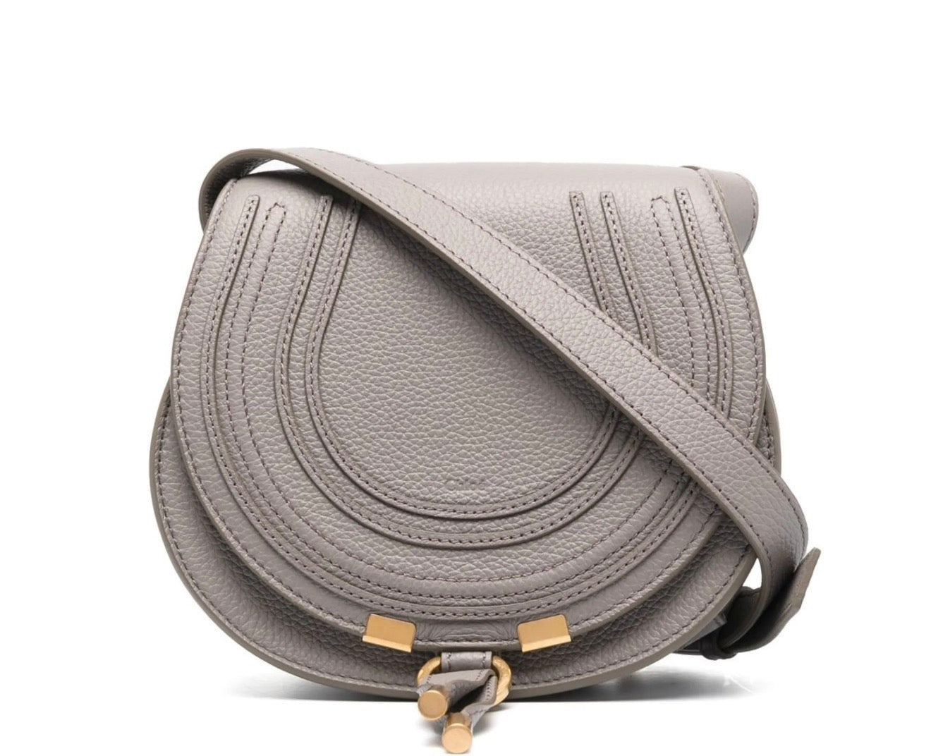 Chloe Small Marcie Leather Crossbody - Grey