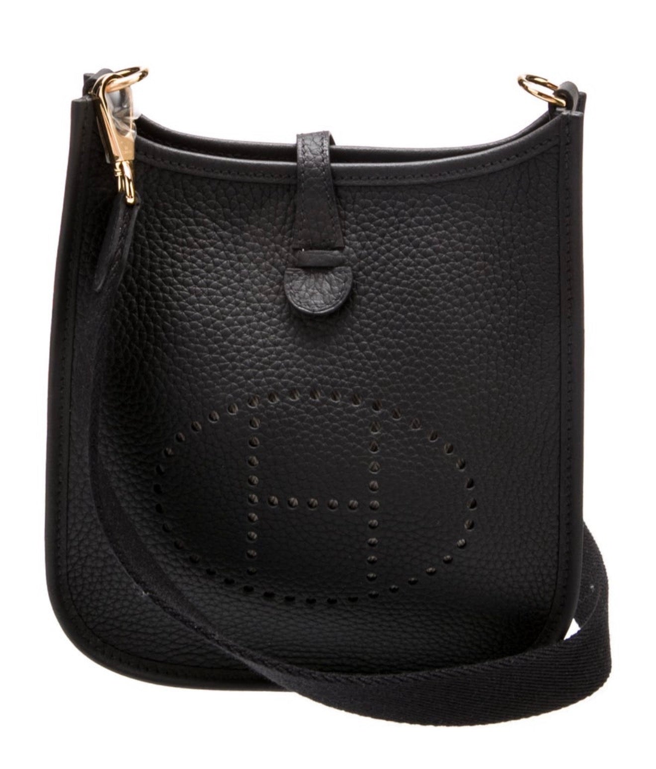 Hermès Mini Evelyne TPM 16 Noir Clemence Leather Crossbody Bag Gold Hardware 2025
