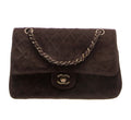 Chanel Medium Brown Suede Classic Double Flap Bag 1997–1999